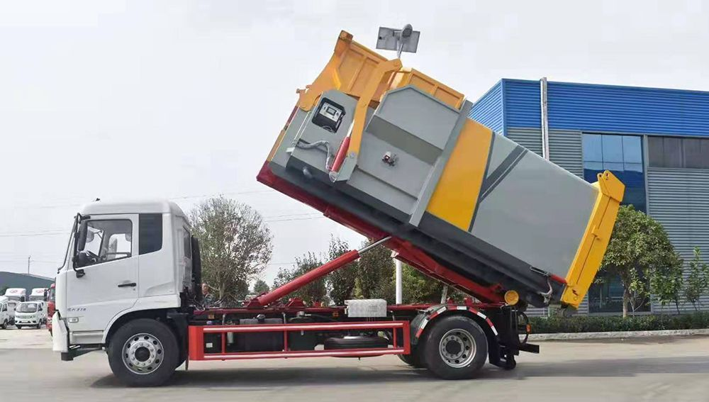 國六東風(fēng)天錦12方勾臂套臂垃圾車(chē)