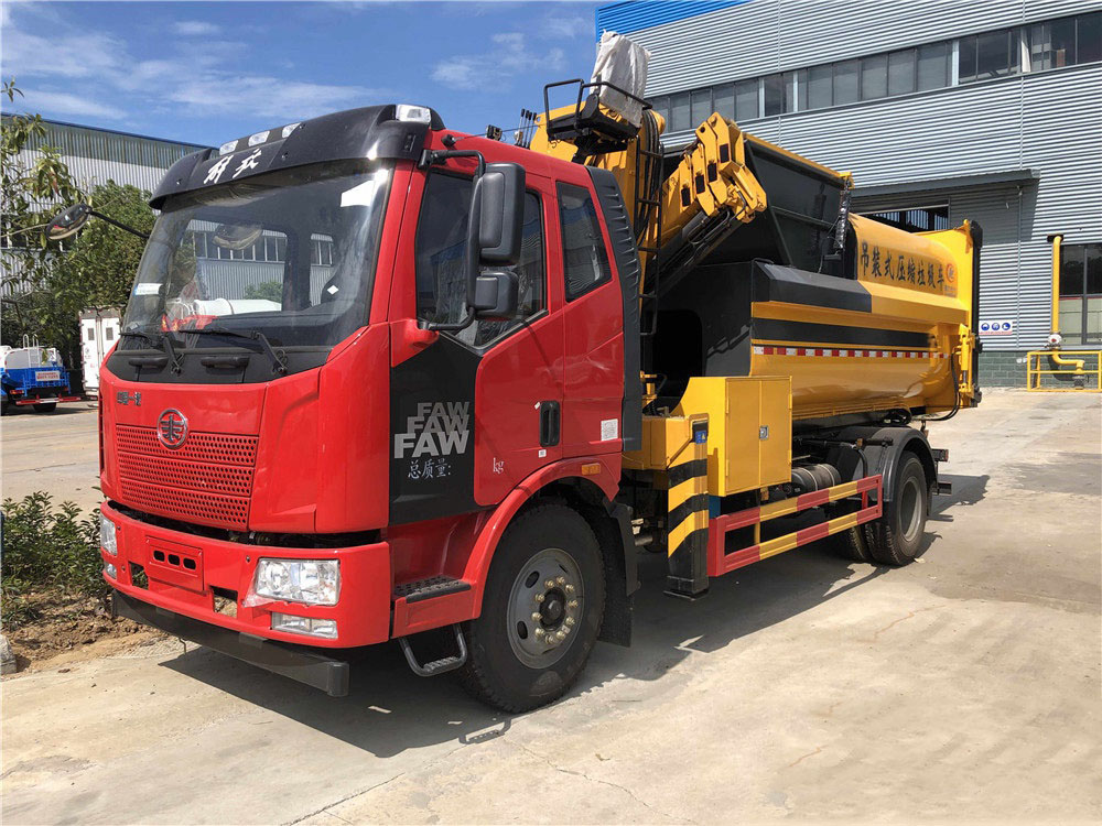 國六12方解放J6L 吊裝壓縮垃圾車(chē)