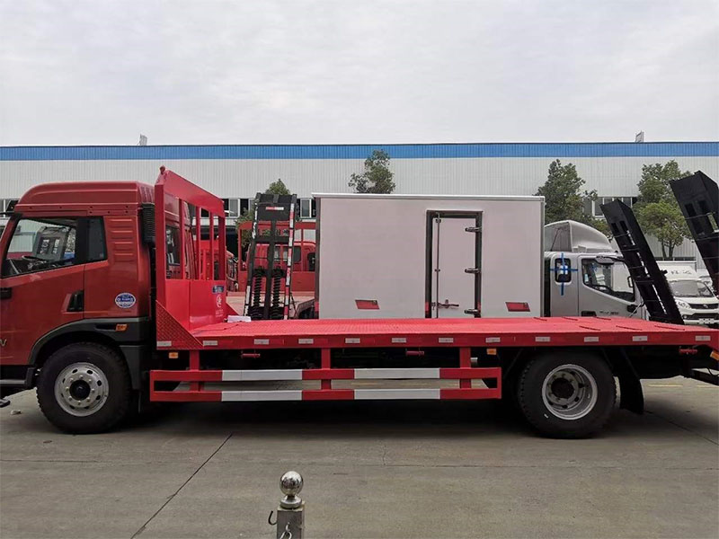 國六解放龍V單橋平板運輸車(chē)